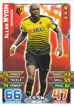 Allan Nyom Watford 2015/16 Topps Match Attax #313